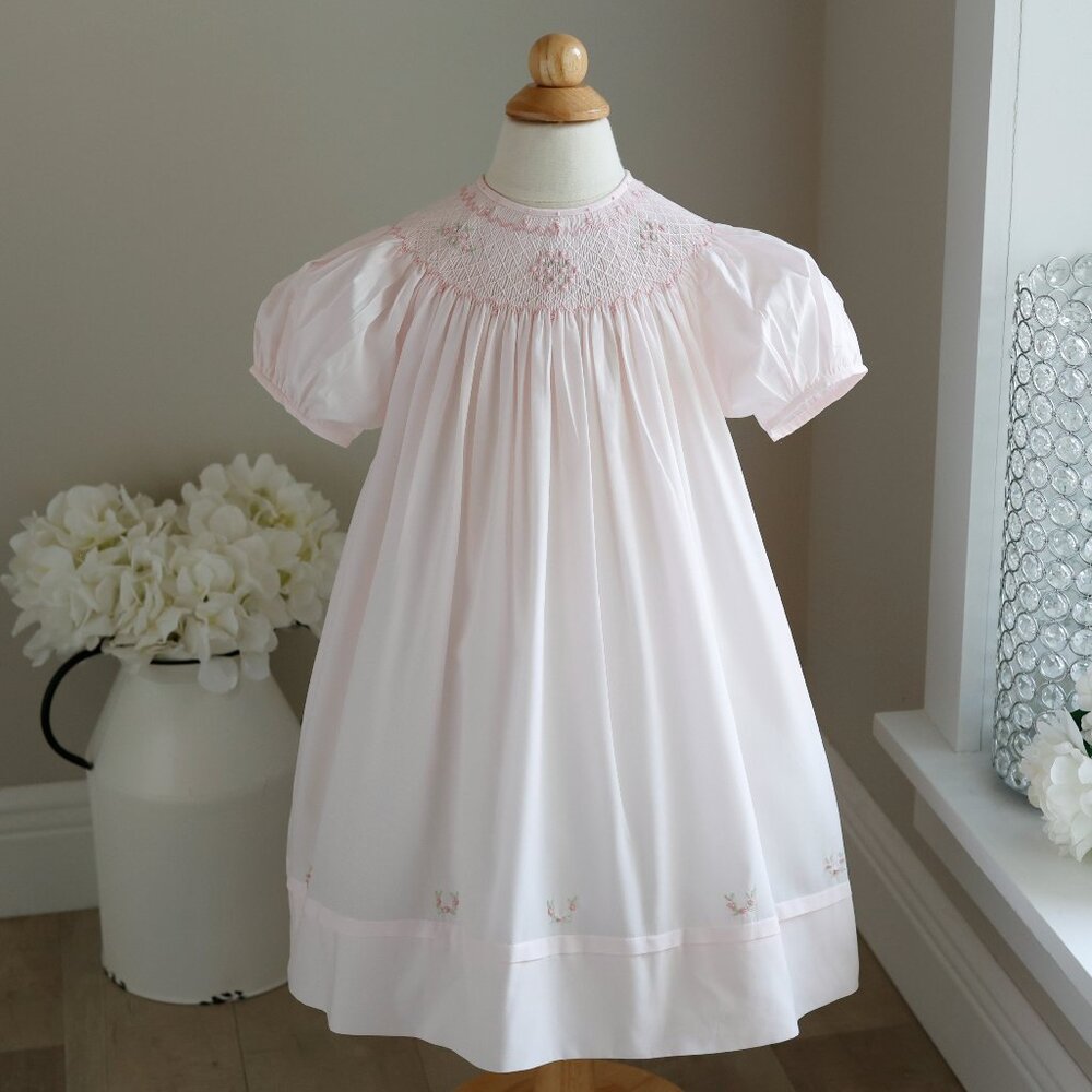 Pink Smocked Dress Bishop Feltman Brothers Portrait Spring Wedding 2T/3T NWT